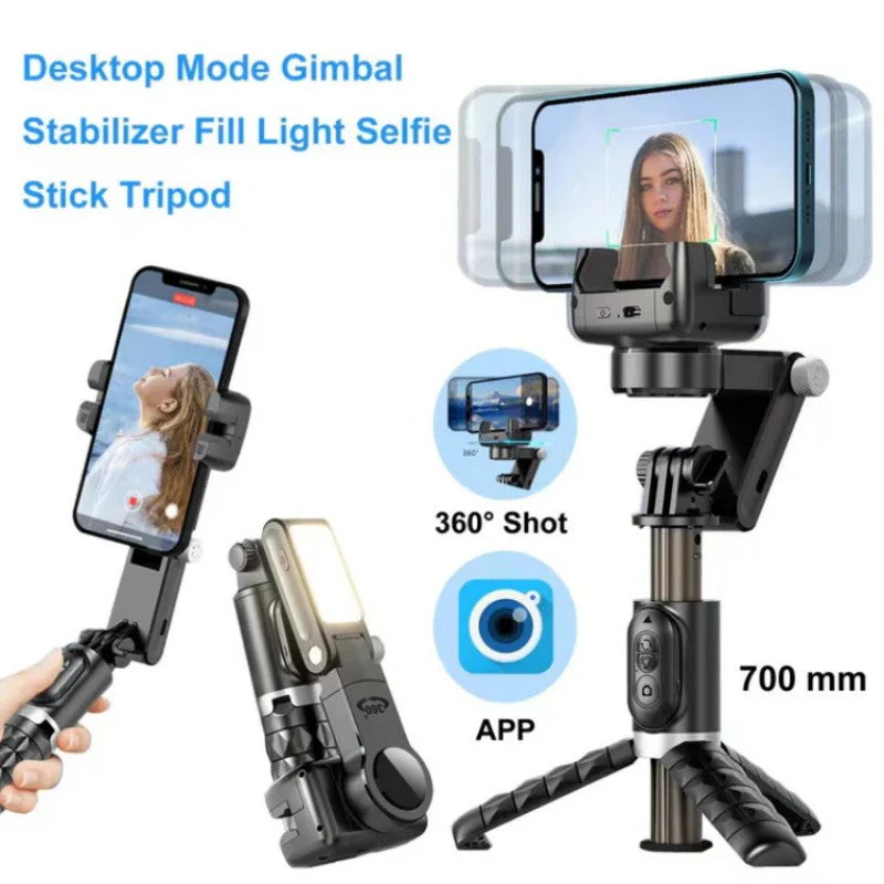 Stabilisateur à cardan pliable à 3 axes et rotatif à 360° pour l'enregistrement sur smartphone - Image 5